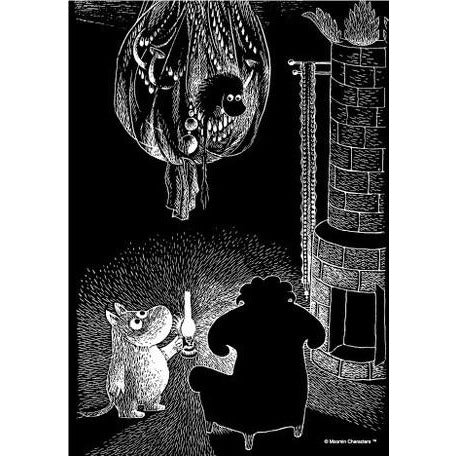 日本製,moomin黑紙塡色冊