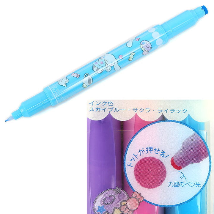 日本製,蜻蜓牌玉桂狗雙頭標記筆(三色套裝)