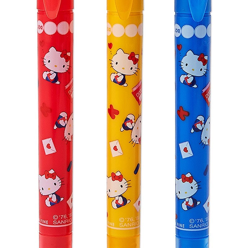 日本製,蜻蜓牌 Hello Kitty 雙頭標記筆(三色套裝)