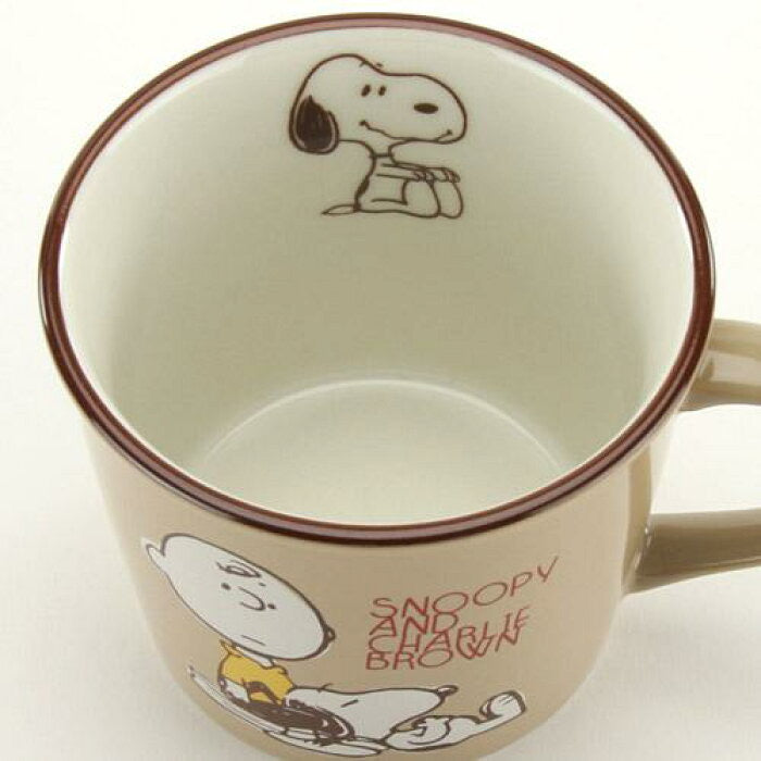 日本製，Snoopy 復古搪瓷杯(啡色）