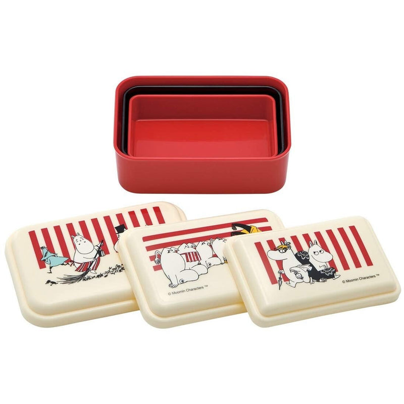 日本制，Moomins一套三個裝便當盒