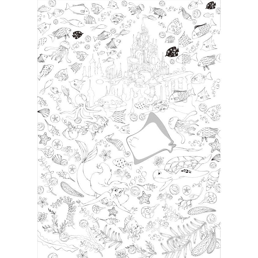 日本製，Little mermaid 小魚仙 圖書填色冊